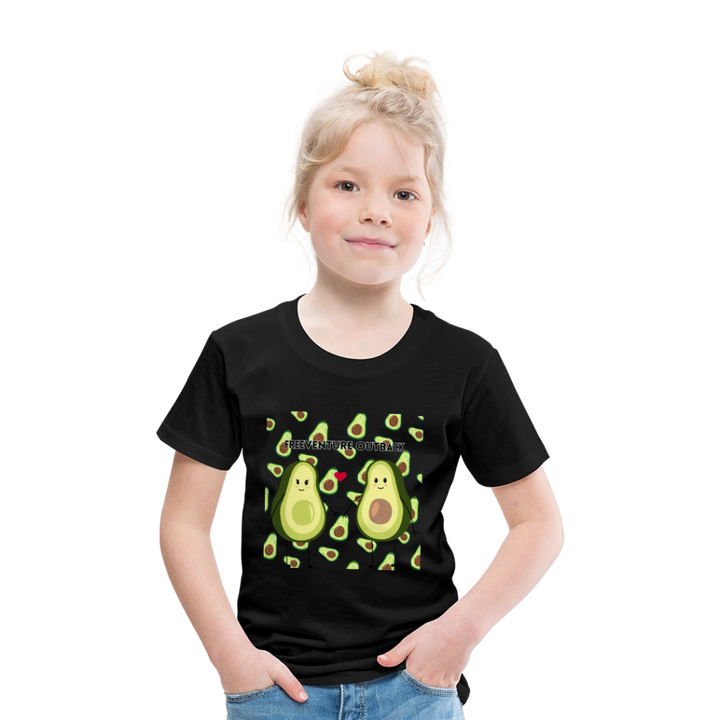 Rus Avocado Kids Tee – Süß, bequem & perfekt für kleine Entdecker! 🥑💚 - Schwarz