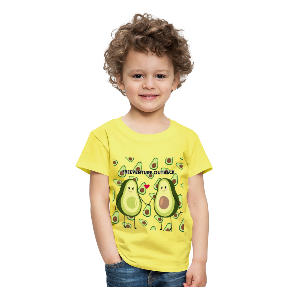 Rus Avocado Kids Tee – Süß, bequem & perfekt für kleine Entdecker! 🥑💚 - Gelb