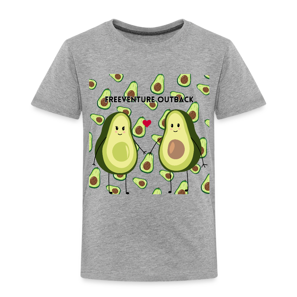 Rus Avocado Kids Tee – Süß, bequem & perfekt für kleine Entdecker! 🥑💚 - Grau meliert