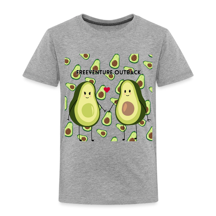 Rus Avocado Kids Tee – Süß, bequem & perfekt für kleine Entdecker! 🥑💚 - Grau meliert