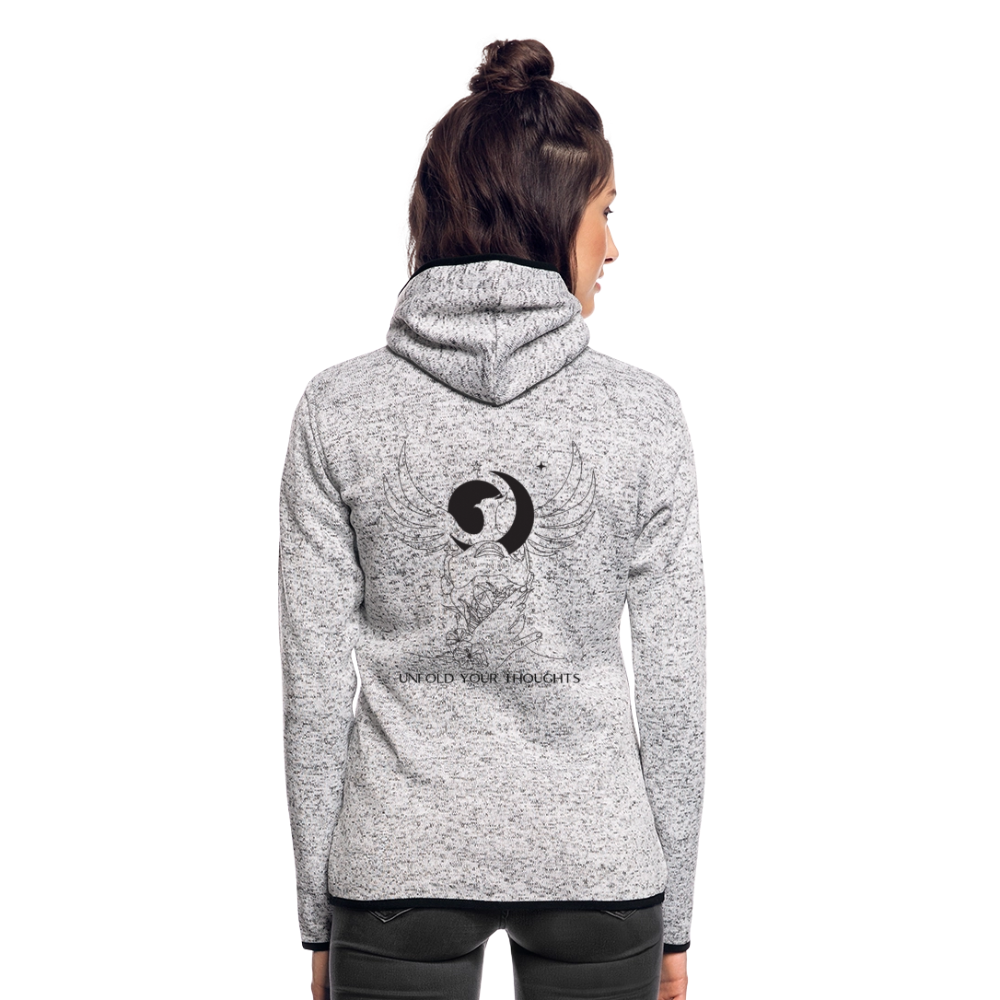 Frauen Kapuzen-Fleecejacke - Hellgrau meliert