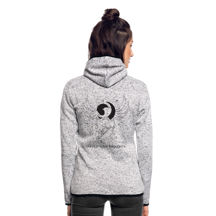 Frauen Kapuzen-Fleecejacke - Hellgrau meliert