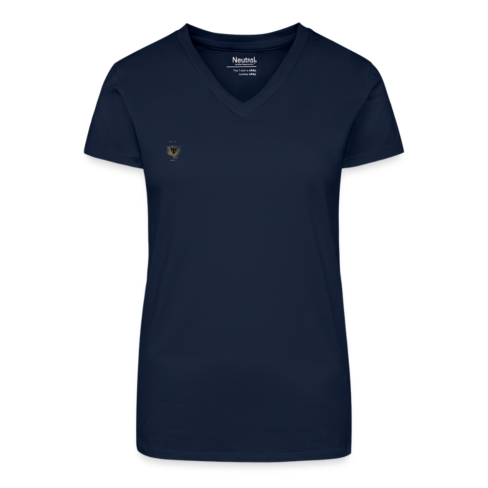 "PureVibe" Damen V-Ausschnitt - Bio 100% 🌿 - Dunkelblau