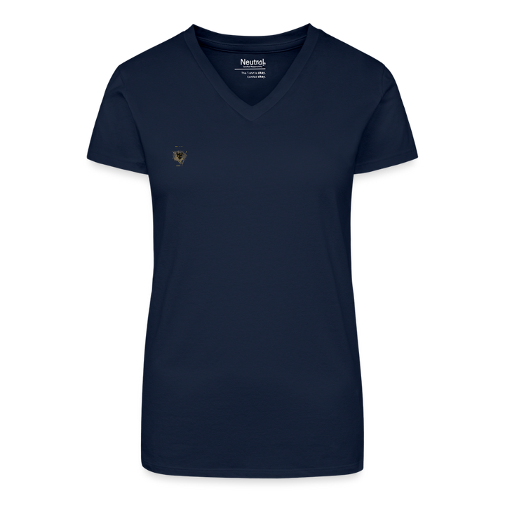 "PureVibe" Damen V-Ausschnitt - Bio 100% 🌿 - Dunkelblau