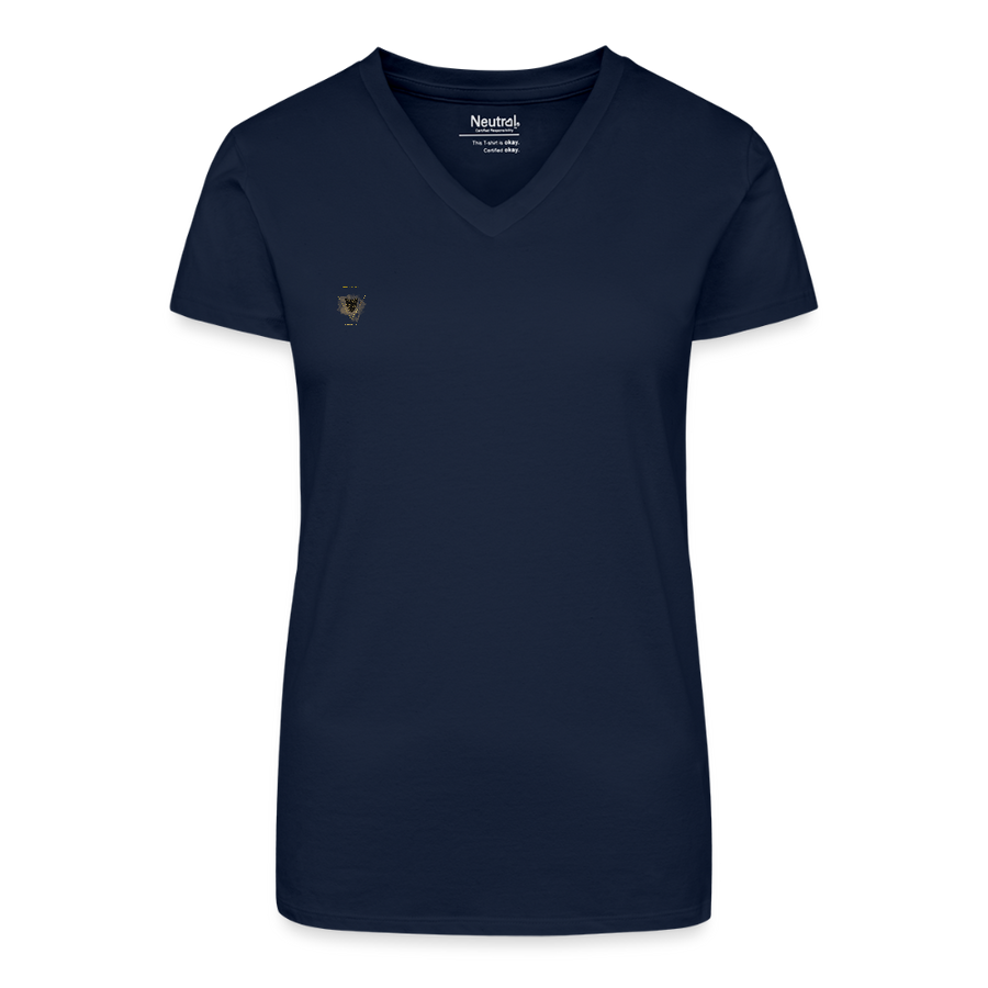 "PureVibe" Damen V-Ausschnitt - Bio 100% 🌿 - Dunkelblau