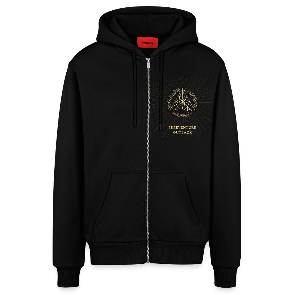 Organic Relaxed Zip Hoodie – Nachhaltiger Komfort, zeitloser Style 🌿✨ - SOLID BLACK