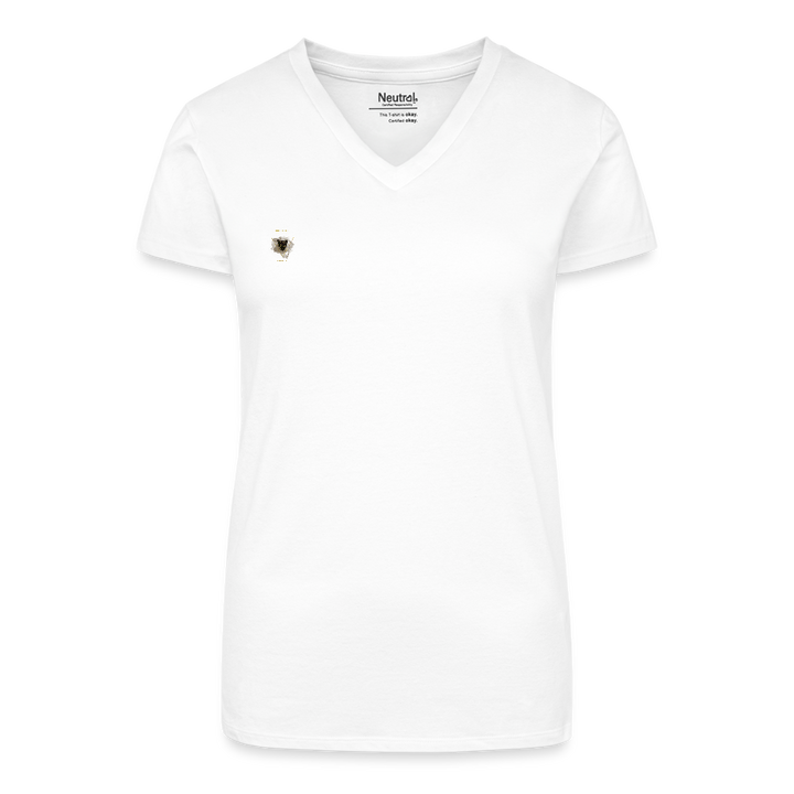 "PureVibe" Damen V-Ausschnitt - Bio 100% 🌿 - Weiß
