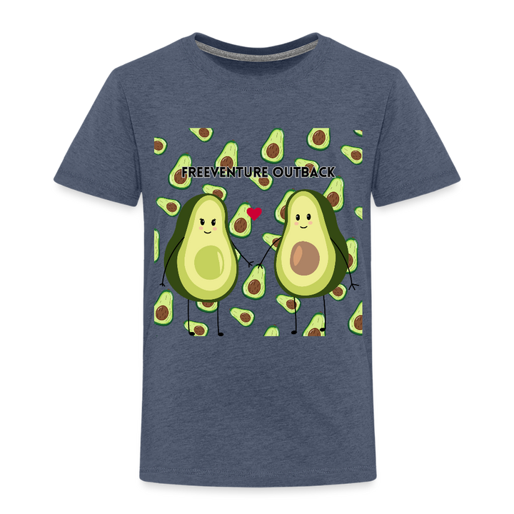 Rus Avocado Kids Tee – Süß, bequem & perfekt für kleine Entdecker! 🥑💚 - Blau meliert