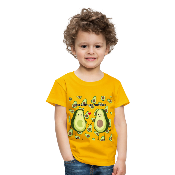 Rus Avocado Kids Tee – Süß, bequem & perfekt für kleine Entdecker! 🥑💚 - Sonnengelb