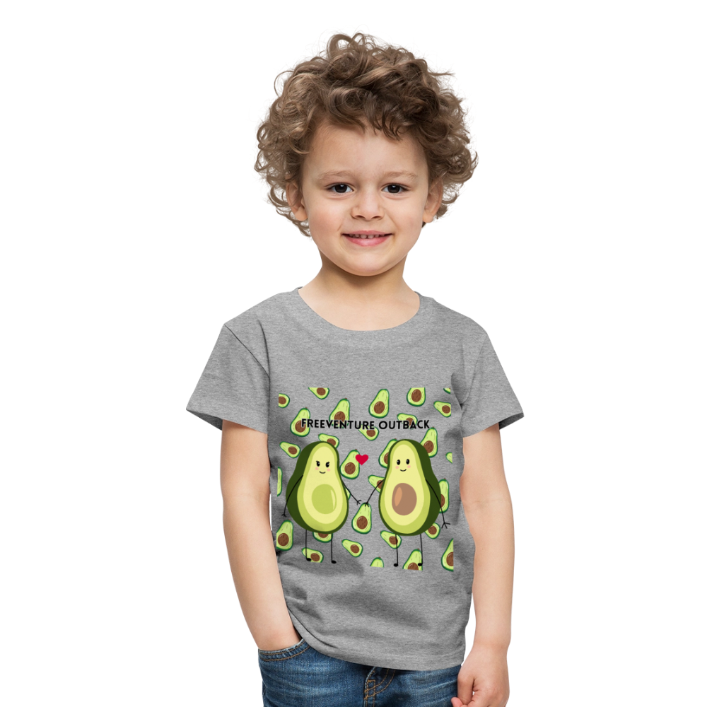 Rus Avocado Kids Tee – Süß, bequem & perfekt für kleine Entdecker! 🥑💚 - Grau meliert