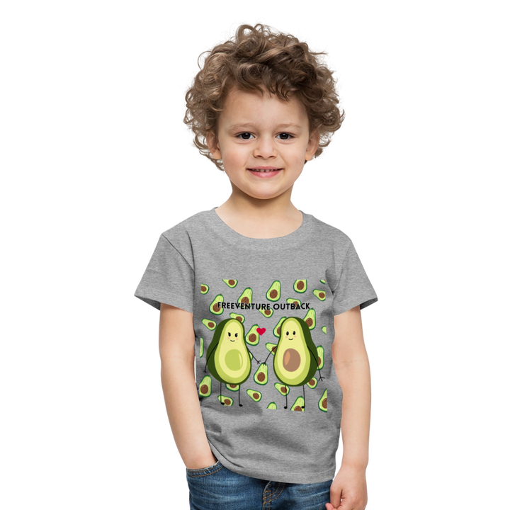 Rus Avocado Kids Tee – Süß, bequem & perfekt für kleine Entdecker! 🥑💚 - Grau meliert