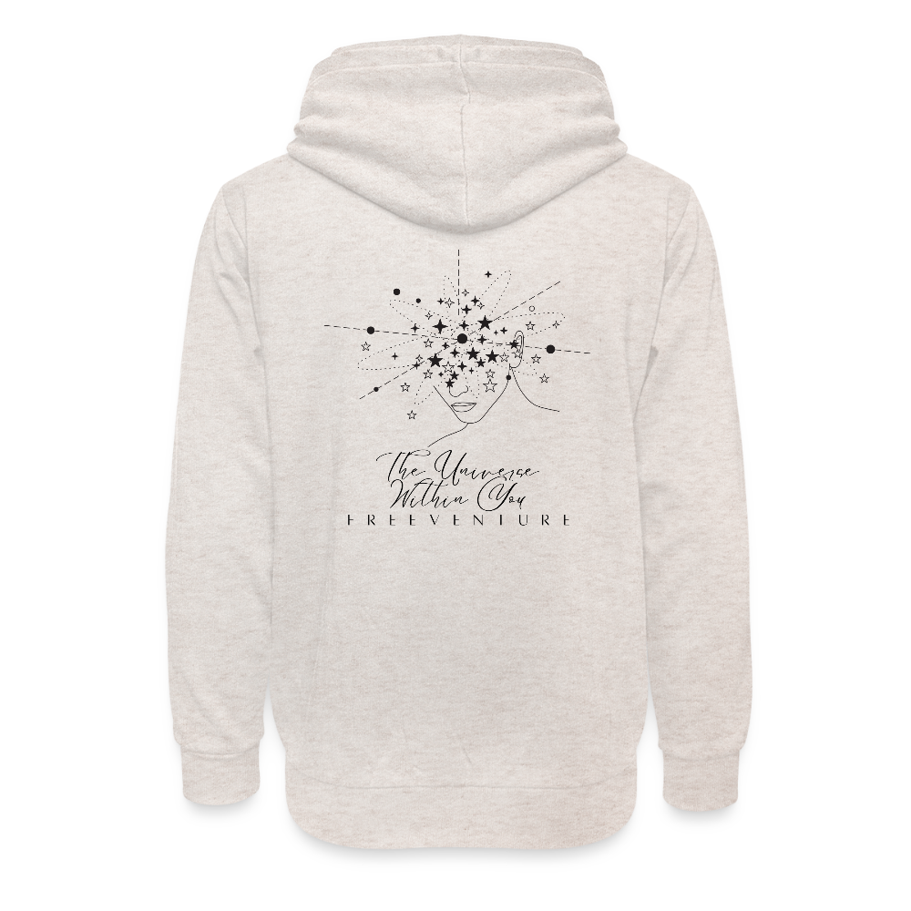 Unisex Schalkragen-Hoodie – Wärme & Style in Perfektion - Beige meliert