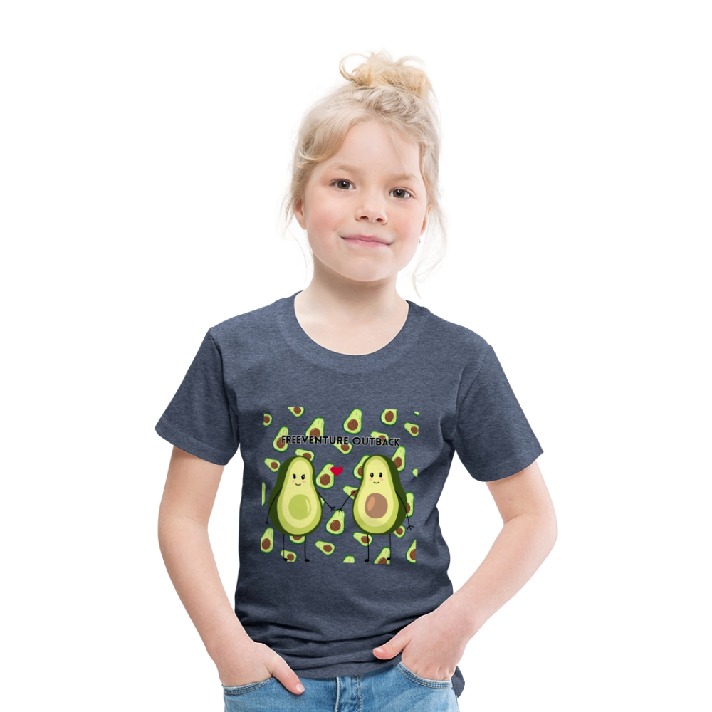 Rus Avocado Kids Tee – Süß, bequem & perfekt für kleine Entdecker! 🥑💚 - Blau meliert
