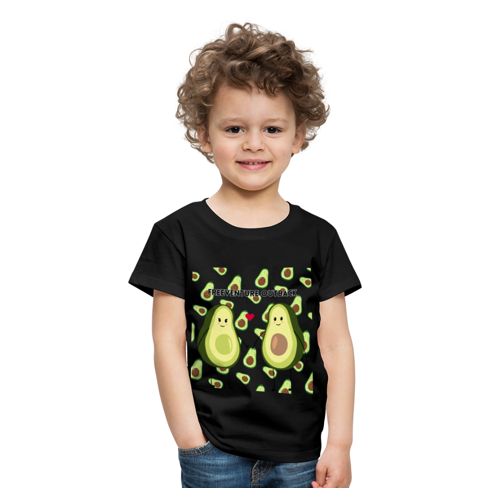 Rus Avocado Kids Tee – Süß, bequem & perfekt für kleine Entdecker! 🥑💚 - Schwarz