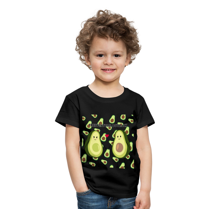 Rus Avocado Kids Tee – Süß, bequem & perfekt für kleine Entdecker! 🥑💚 - Schwarz