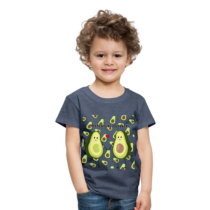 Rus Avocado Kids Tee – Süß, bequem & perfekt für kleine Entdecker! 🥑💚 - Blau meliert