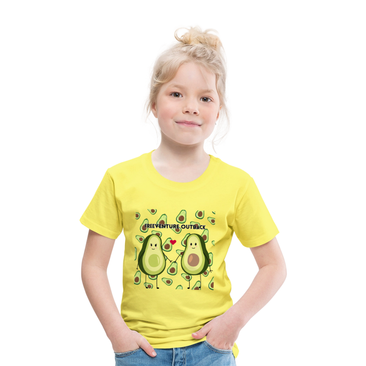 Rus Avocado Kids Tee – Süß, bequem & perfekt für kleine Entdecker! 🥑💚 - Gelb