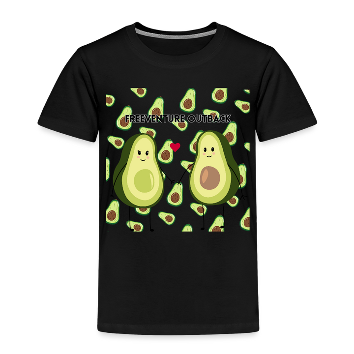 Rus Avocado Kids Tee – Süß, bequem & perfekt für kleine Entdecker! 🥑💚 - Schwarz