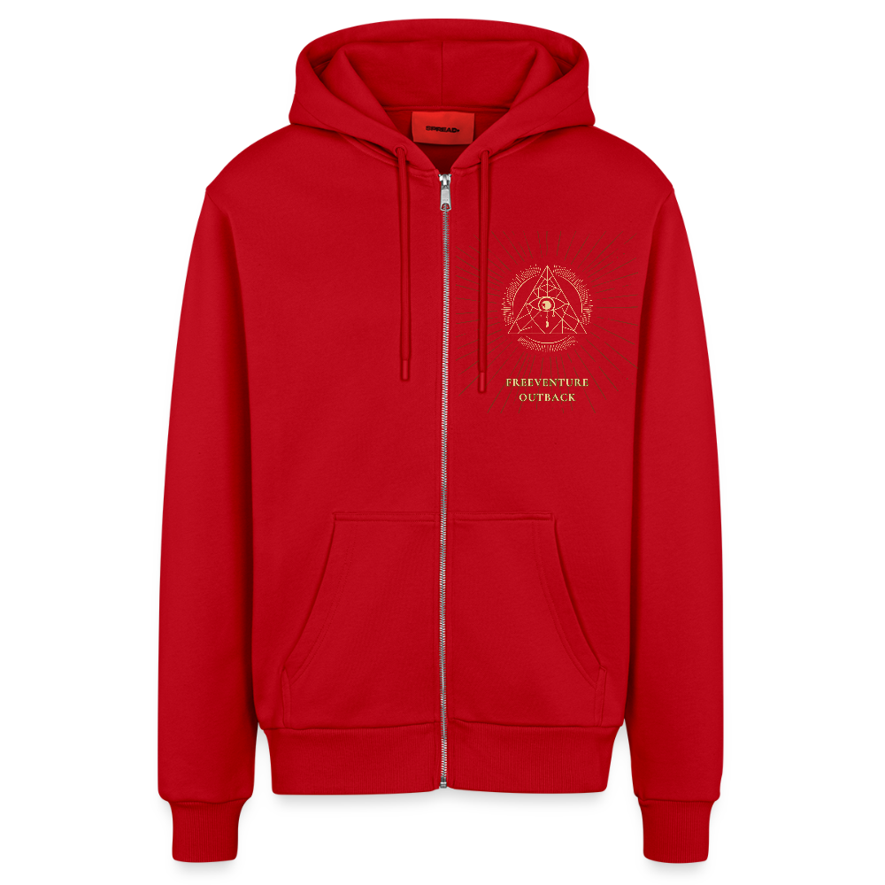 Organic Relaxed Zip Hoodie – Nachhaltiger Komfort, zeitloser Style 🌿✨ - Rot