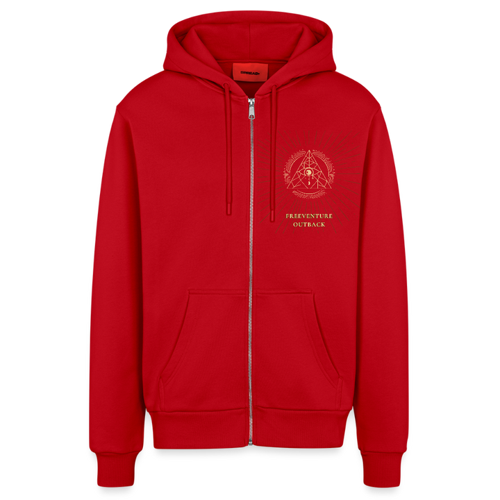 Organic Relaxed Zip Hoodie – Nachhaltiger Komfort, zeitloser Style 🌿✨ - Rot