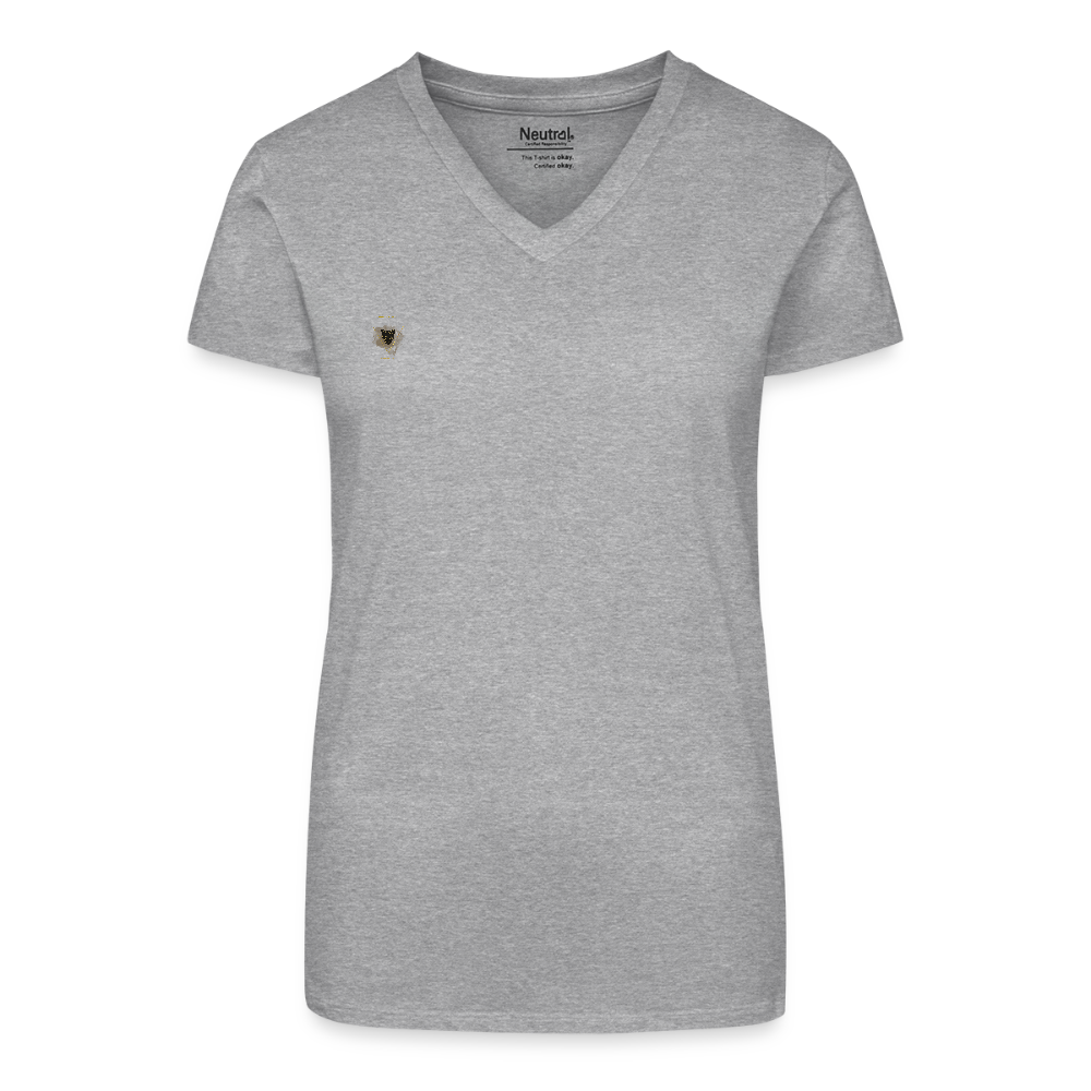 "PureVibe" Damen V-Ausschnitt - Bio 100% 🌿 - Grau meliert