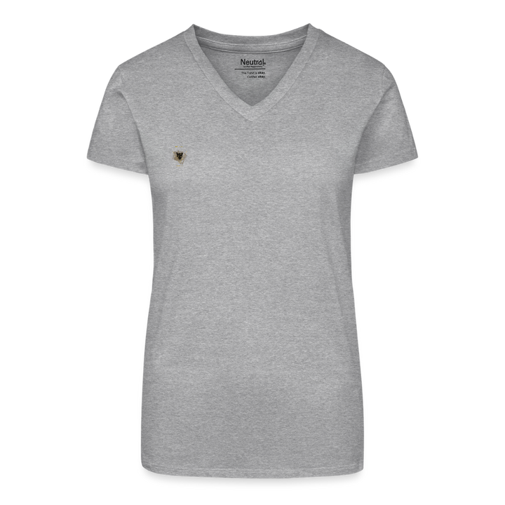 "PureVibe" Damen V-Ausschnitt - Bio 100% 🌿 - Grau meliert