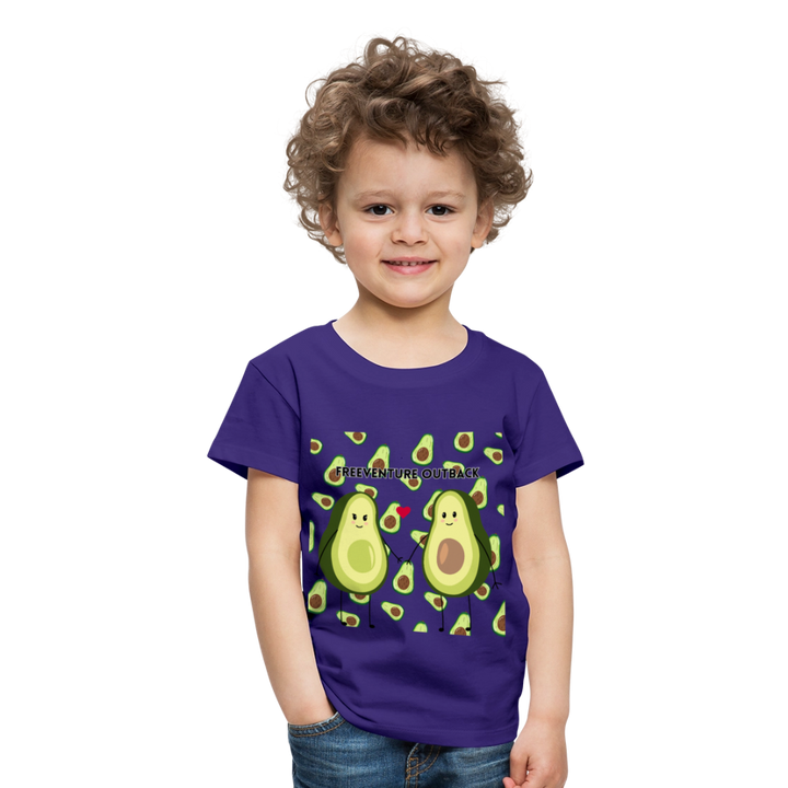 Rus Avocado Kids Tee – Süß, bequem & perfekt für kleine Entdecker! 🥑💚 - Lila