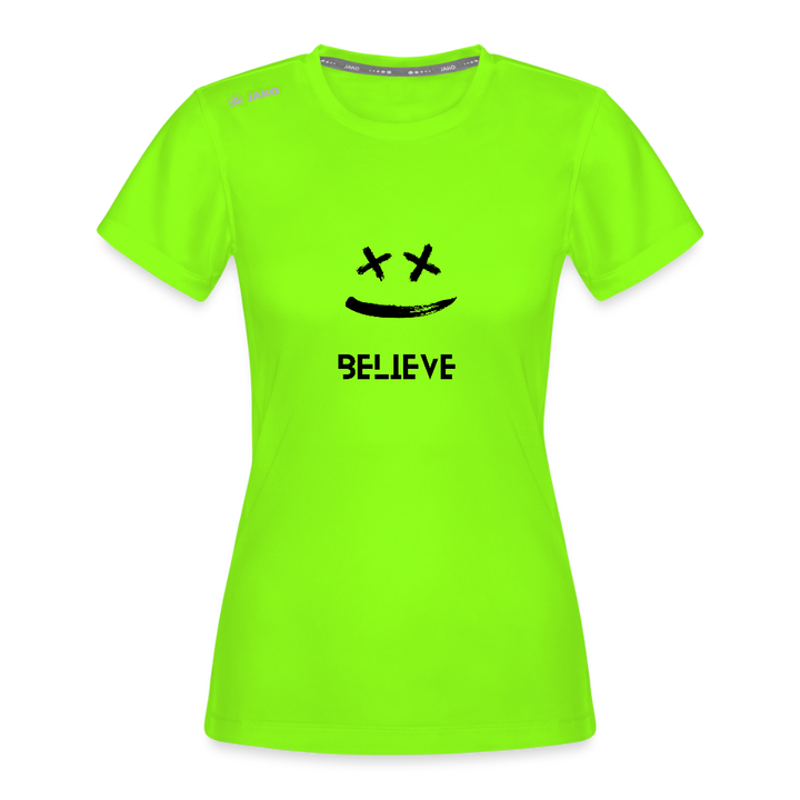 JAKO Frauen T-Shirt Run 2.0 – Dein Laufshirt mit Motivation! 🏃‍♂️😊 - Neongrün