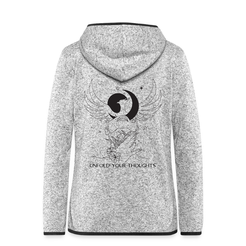 Frauen Kapuzen-Fleecejacke - Hellgrau meliert