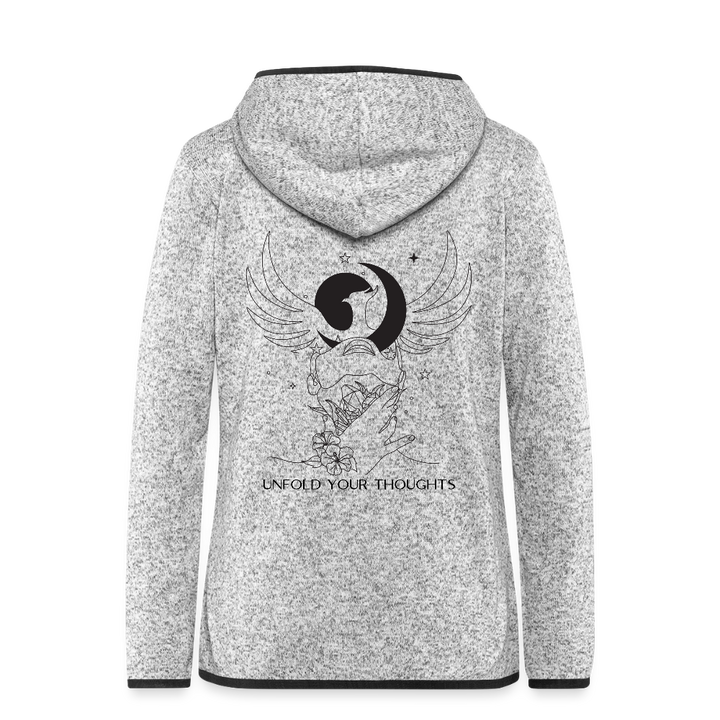 Frauen Kapuzen-Fleecejacke - Hellgrau meliert