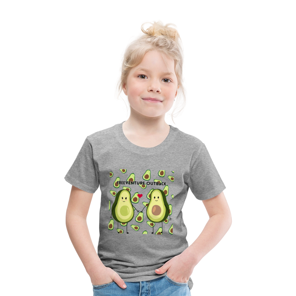 Rus Avocado Kids Tee – Süß, bequem & perfekt für kleine Entdecker! 🥑💚 - Grau meliert