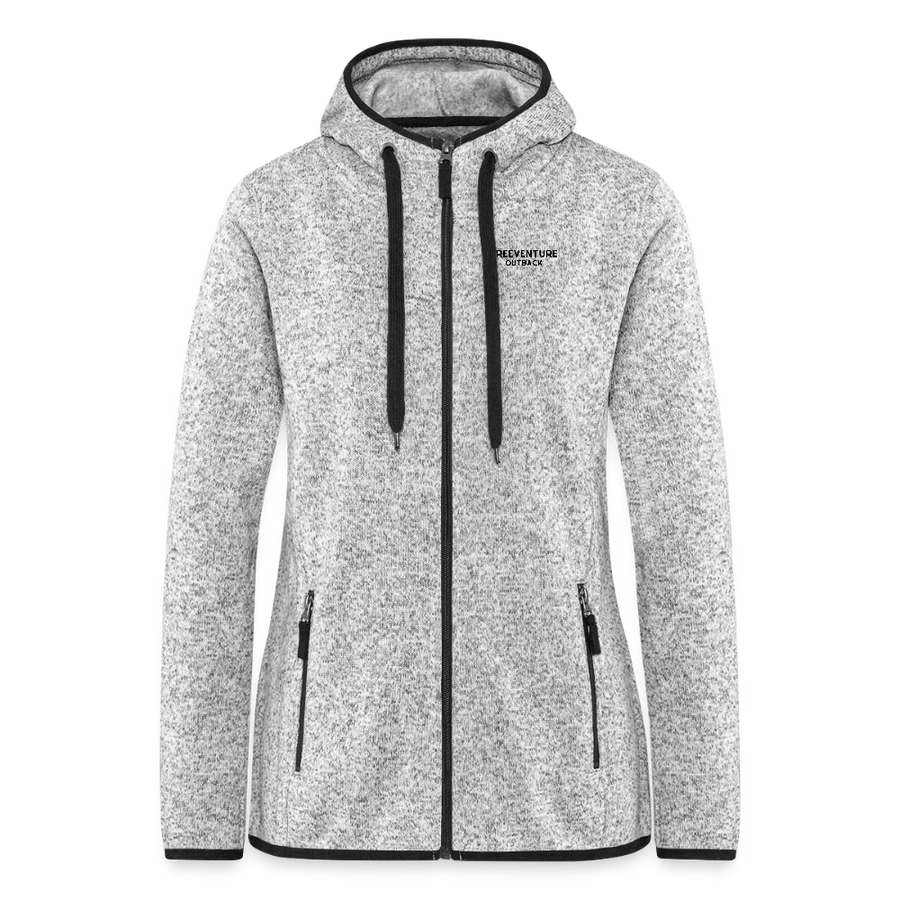 Frauen Kapuzen-Fleecejacke - Hellgrau meliert
