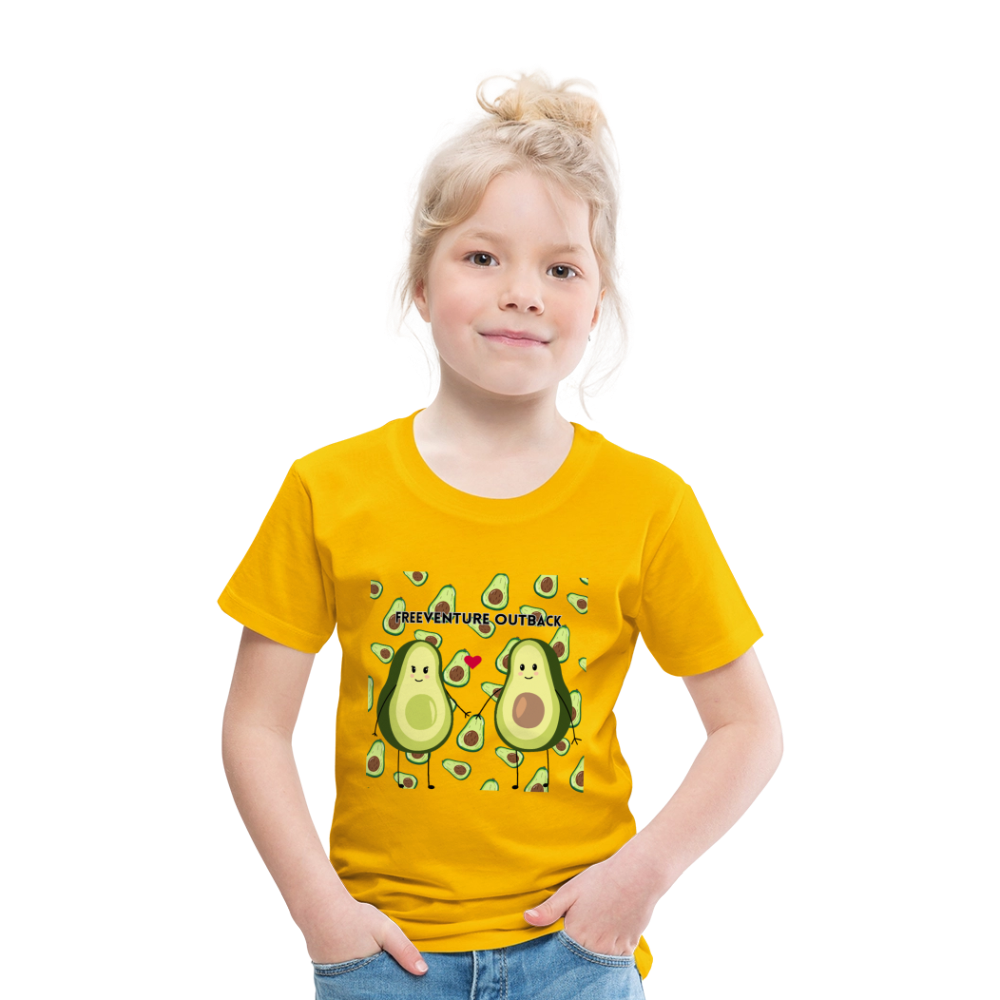 Rus Avocado Kids Tee – Süß, bequem & perfekt für kleine Entdecker! 🥑💚 - Sonnengelb