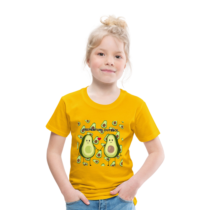 Rus Avocado Kids Tee – Süß, bequem & perfekt für kleine Entdecker! 🥑💚 - Sonnengelb