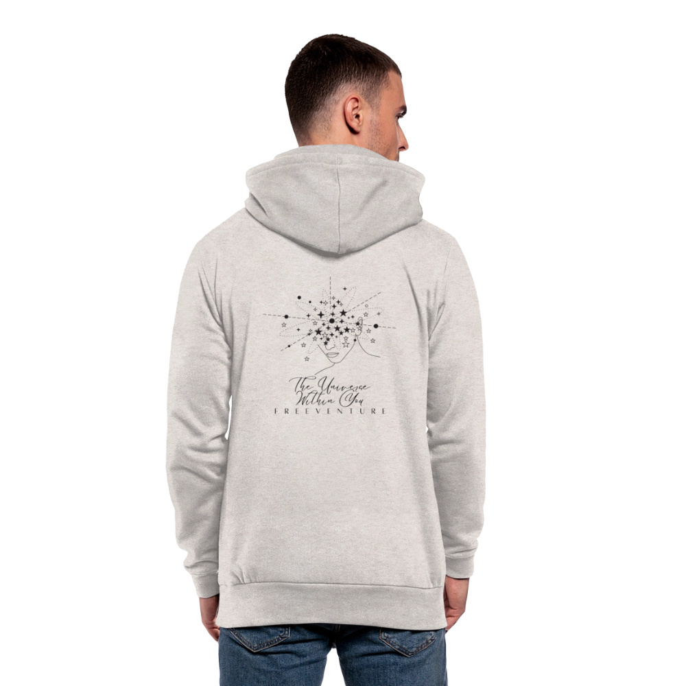Unisex Schalkragen-Hoodie – Wärme & Style in Perfektion - Beige meliert
