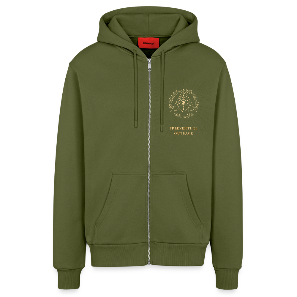 Organic Relaxed Zip Hoodie – Nachhaltiger Komfort, zeitloser Style 🌿✨ - MOSS GREEN