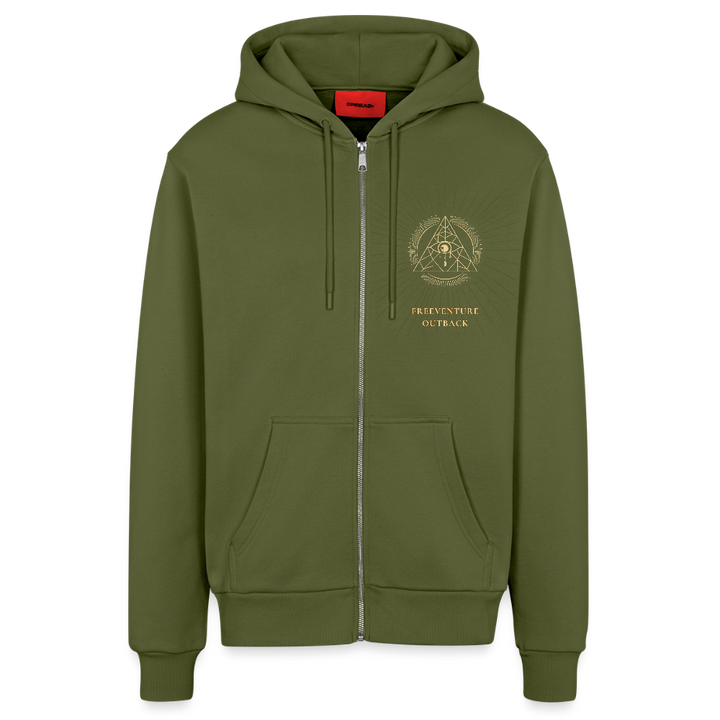 Organic Relaxed Zip Hoodie – Nachhaltiger Komfort, zeitloser Style 🌿✨ - MOSS GREEN