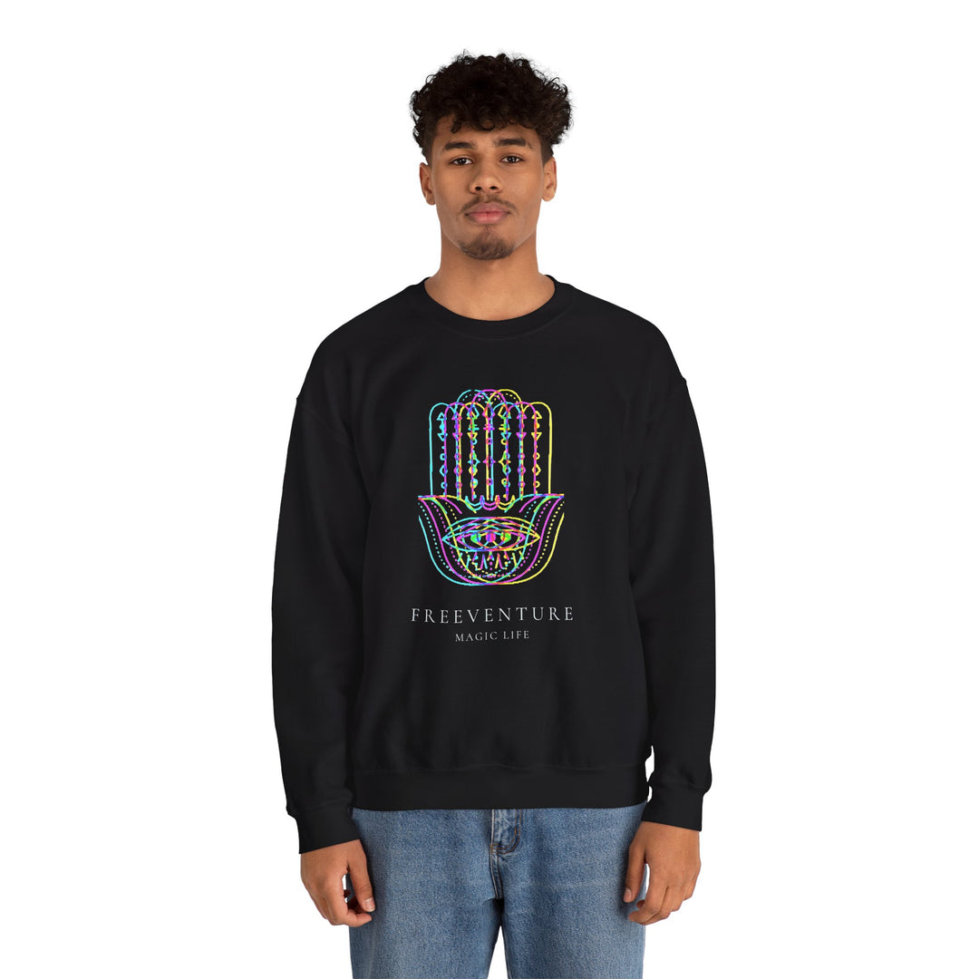 Unisex Mystical Hamsa Sweatshirt - Bio Baumwolle