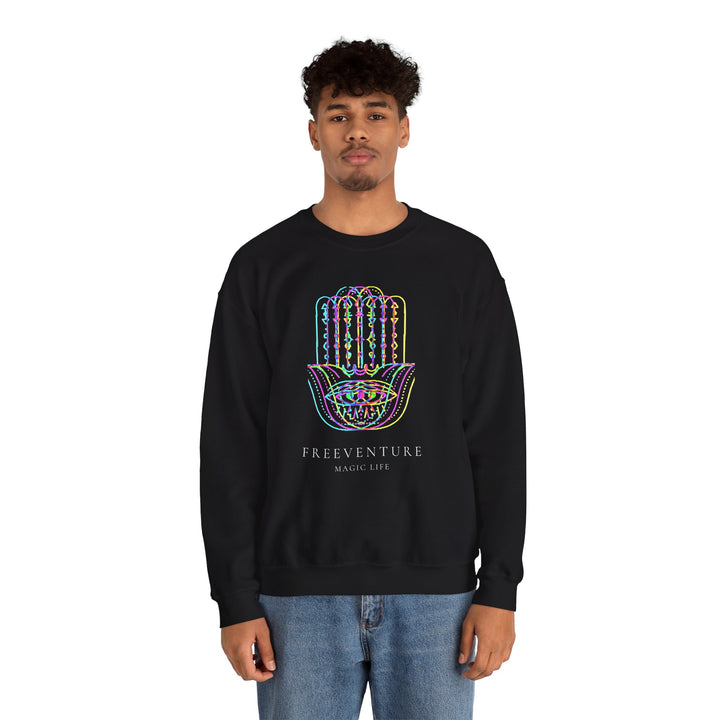 Unisex Mystical Hamsa Sweatshirt - Bio Baumwolle