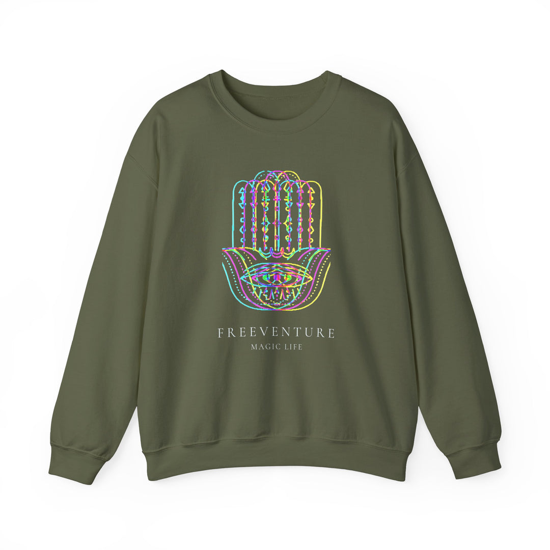 Unisex Mystical Hamsa Sweatshirt - Bio Baumwolle